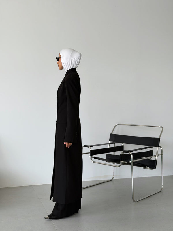 Full-length Asymmetrical Long Blazer