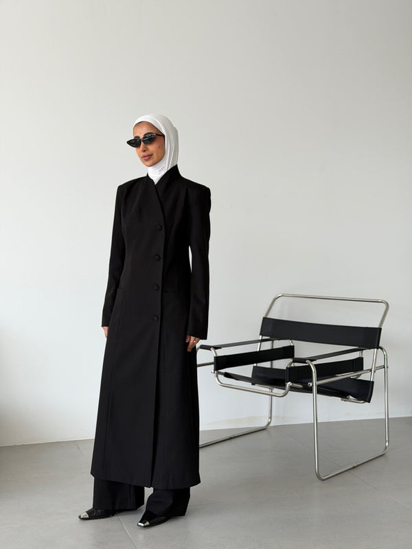 Full-length Asymmetrical Long Blazer