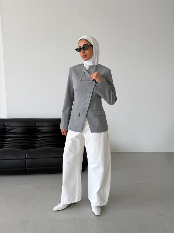 8-button Asymmetrical Blazer