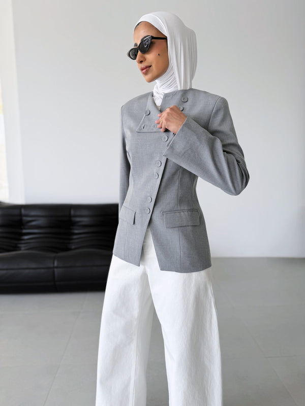 8-button Asymmetrical Blazer