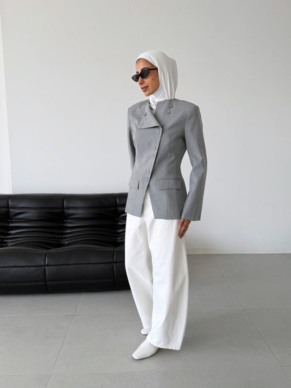 8-button Asymmetrical Blazer