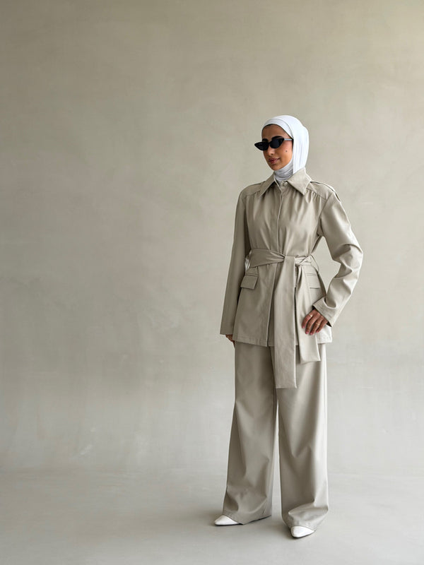 Shoulder Cloaklet Blazer Set