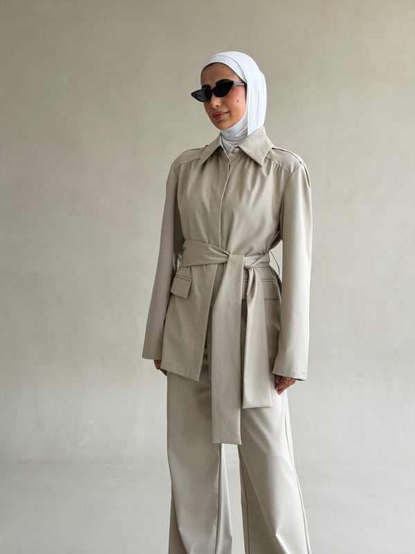 Shoulder Cloaklet Blazer Set