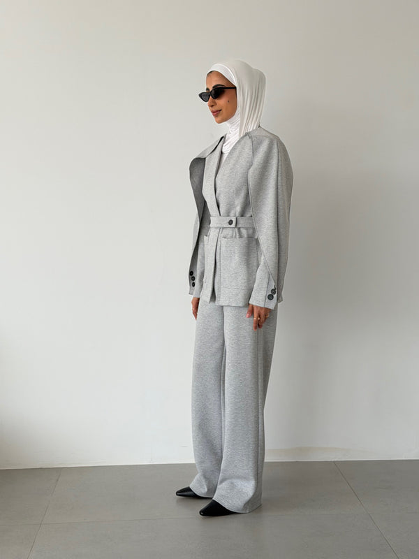 Cape Blazer Trouser Set w/ Belt