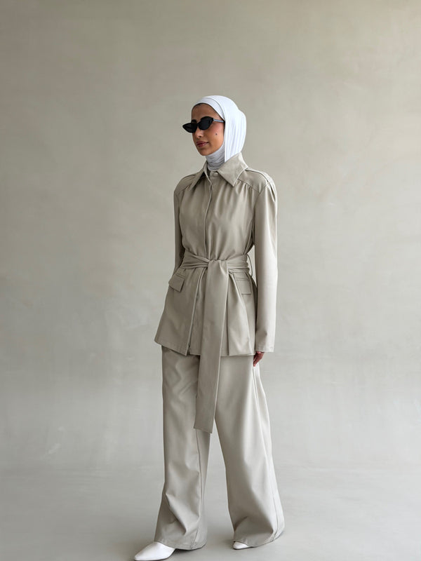 Shoulder Cloaklet Blazer Set