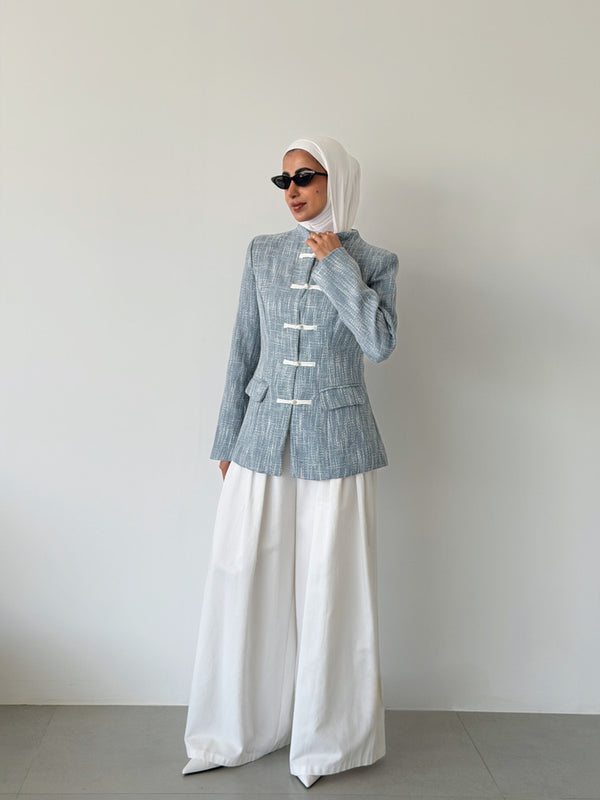 Tweed Knots Closure Blazer