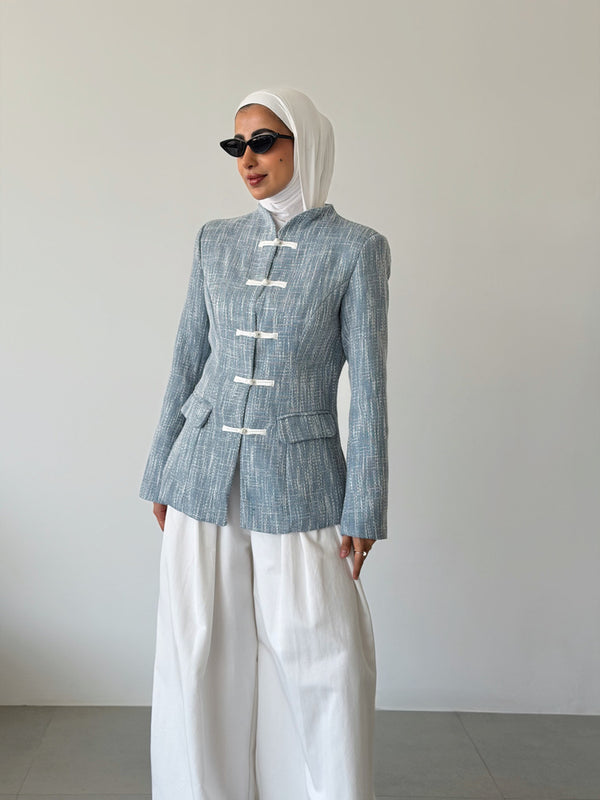 Tweed Knots Closure Blazer
