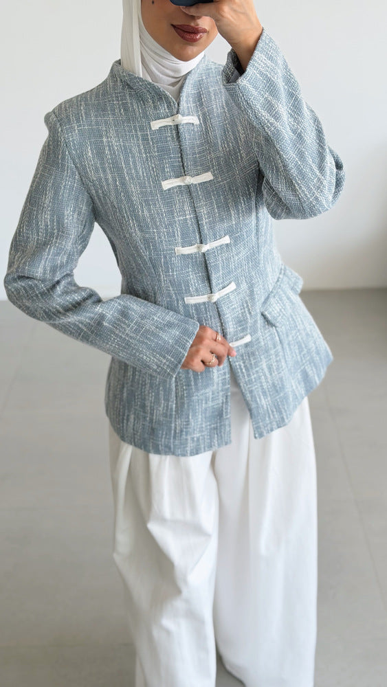 Tweed Knots Closure Blazer