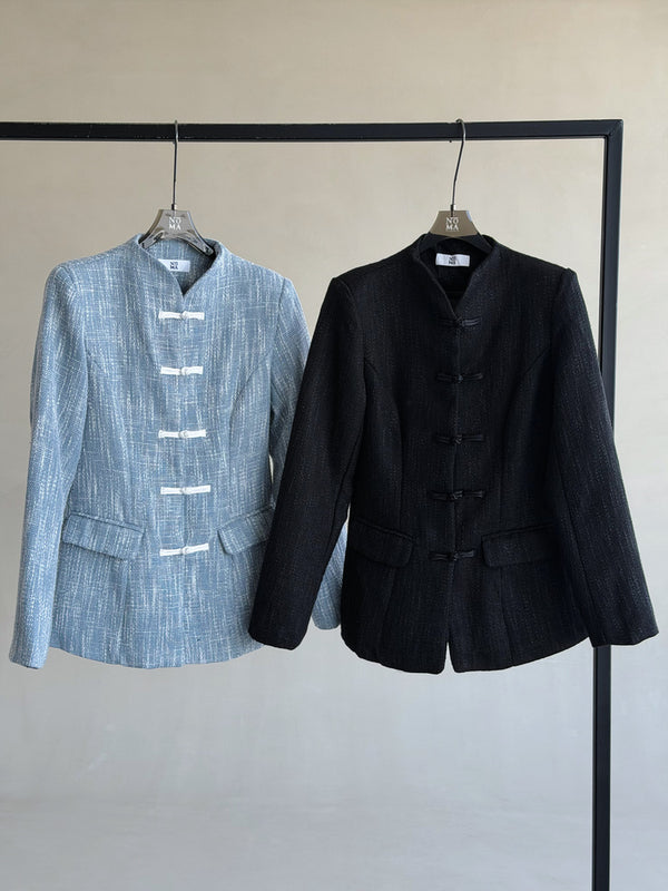 Tweed Knots Closure Blazer