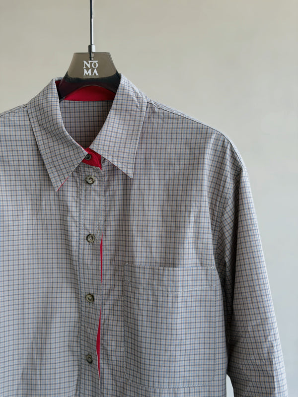 Double Layer Fine Plaid  Shirt
