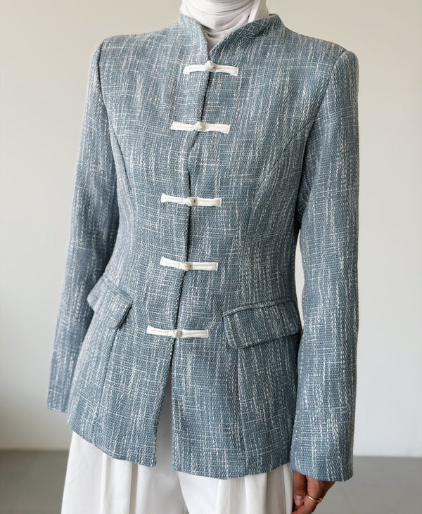 Tweed Knots Closure Blazer