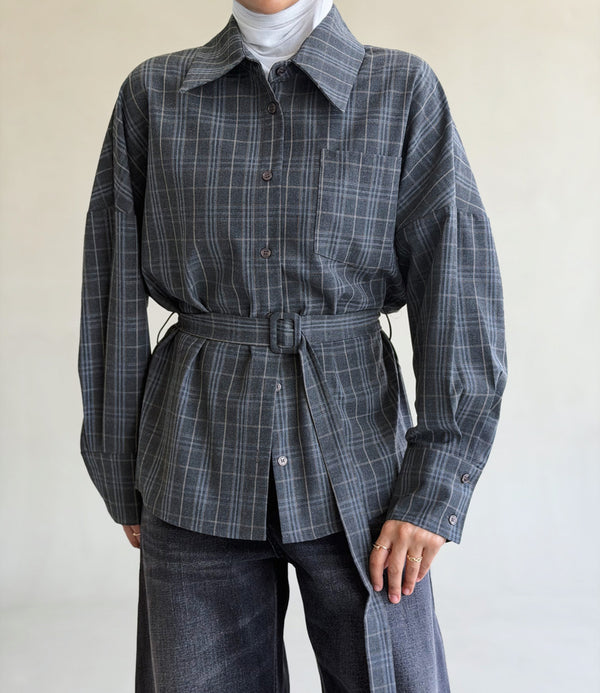 Checkered Shirt w/ Belt