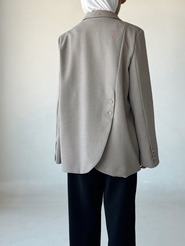 Irregular Back Button Design Blazer