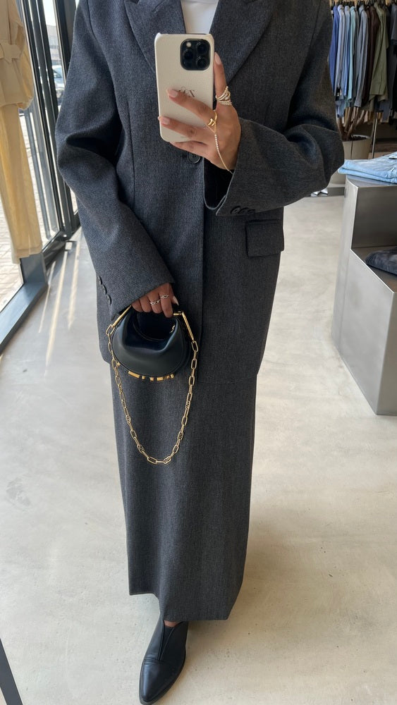 Loose One-Button Blazer Skirt Set