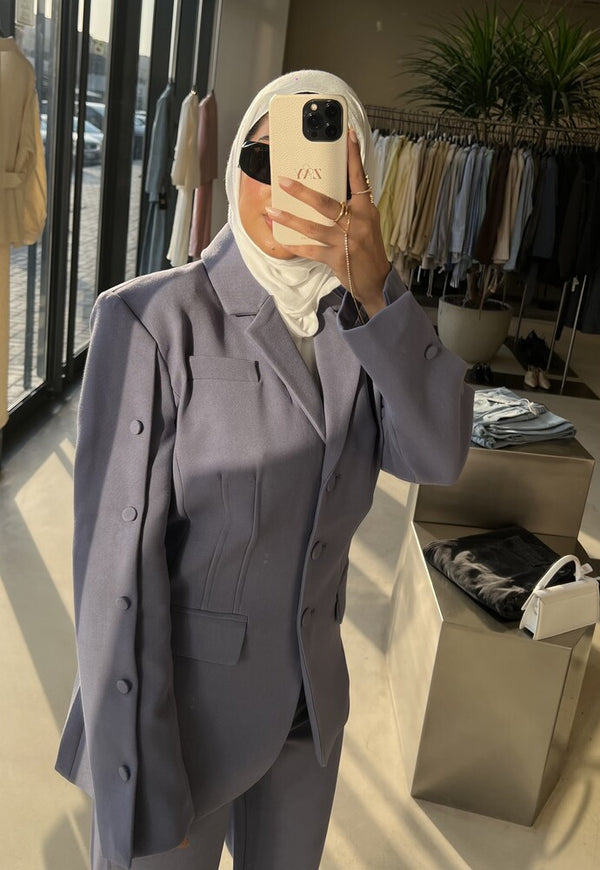 2PC Buttoned Sleeve Set