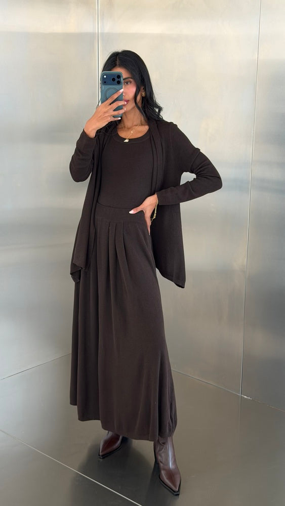 3PC TankTop Knitted Skirt Set