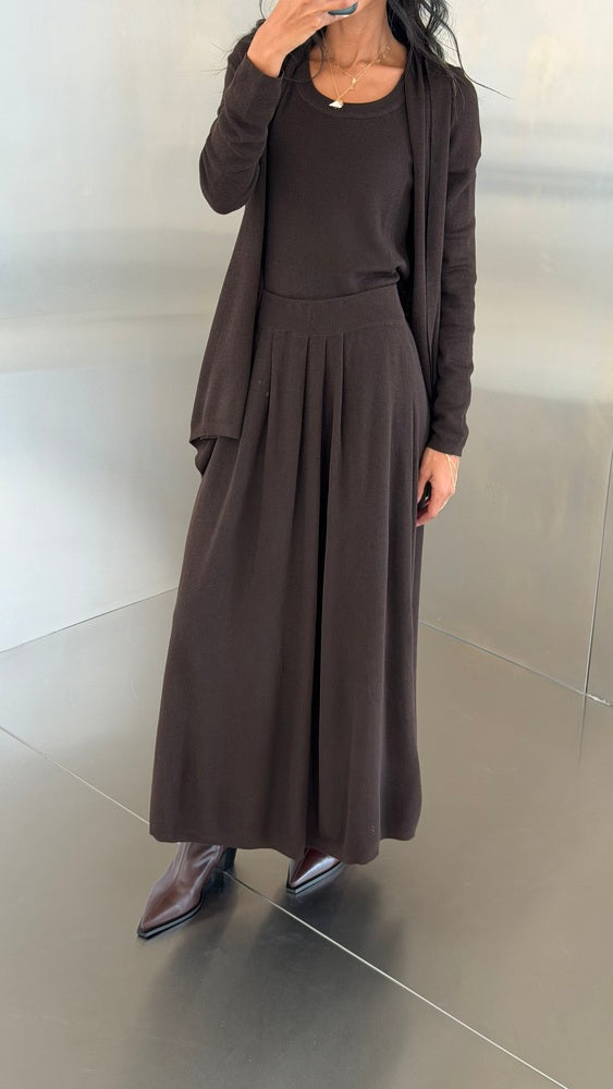 3PC TankTop Knitted Skirt Set