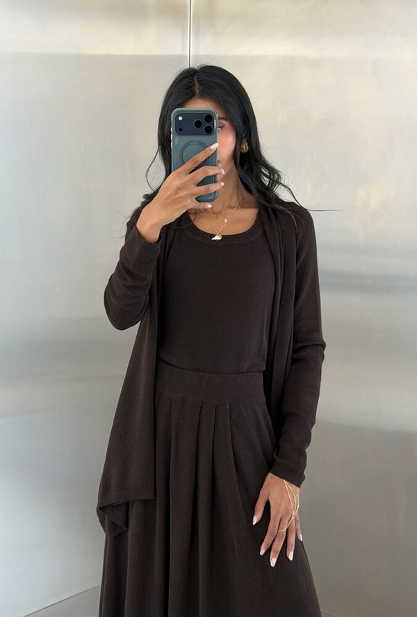 3PC TankTop Knitted Skirt Set