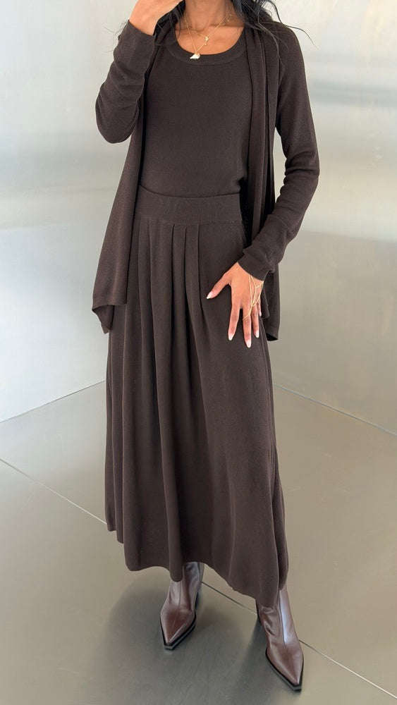 3PC TankTop Knitted Skirt Set