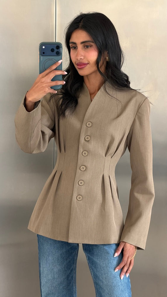 6 Buttons Blazer Waist Pleated
