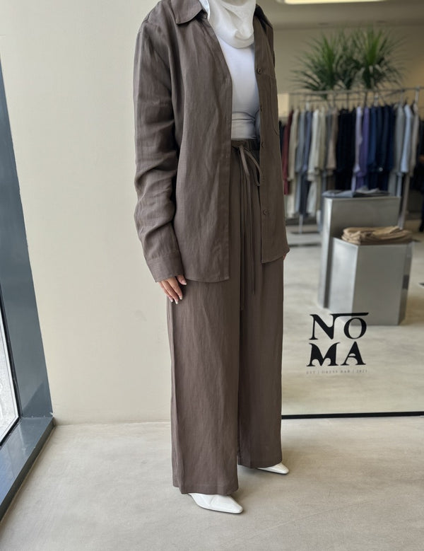 Button-Up Shirt & Wide-Leg Trousers Sets