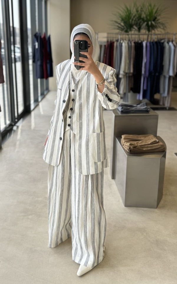 V-neck Striped 3PC Sets