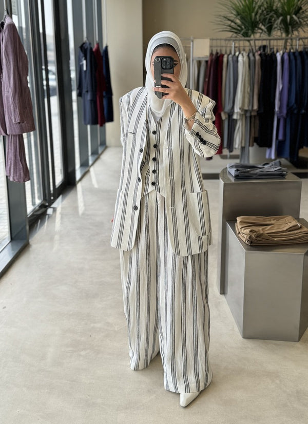 V-neck Striped 3PC Sets