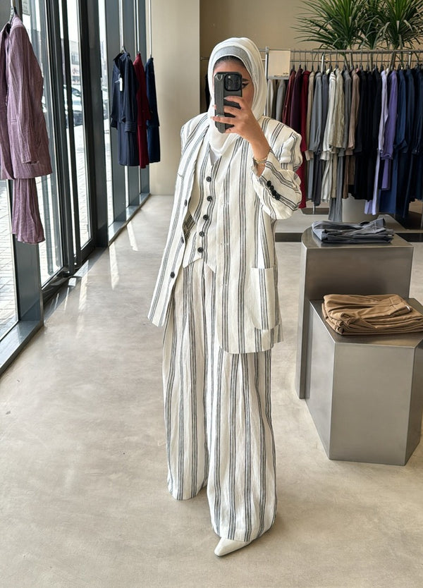 V-neck Striped 3PC Sets
