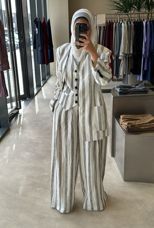 V-neck Striped 3PC Sets