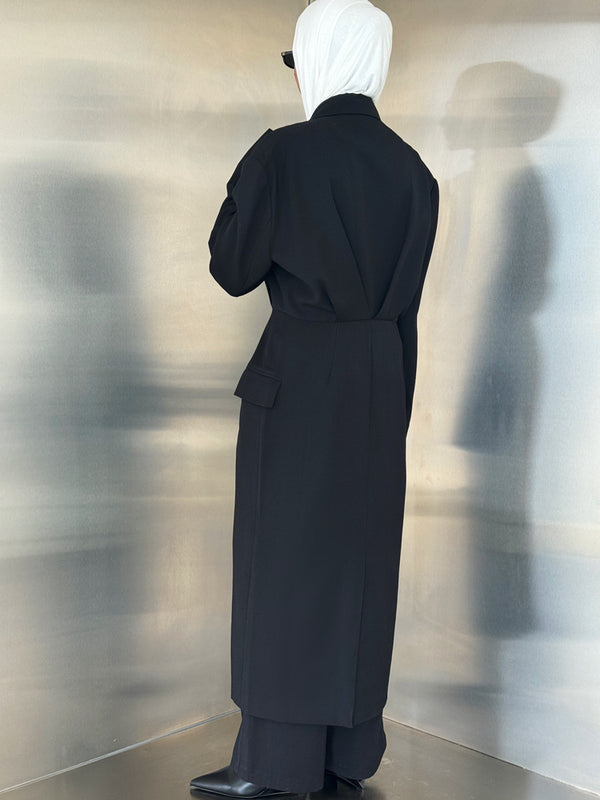 2-Pocket Tailored Long Blazer