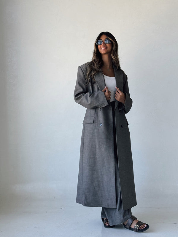 Double Breasted Coat Pants 2PC Setملابس كاملة / أطقم