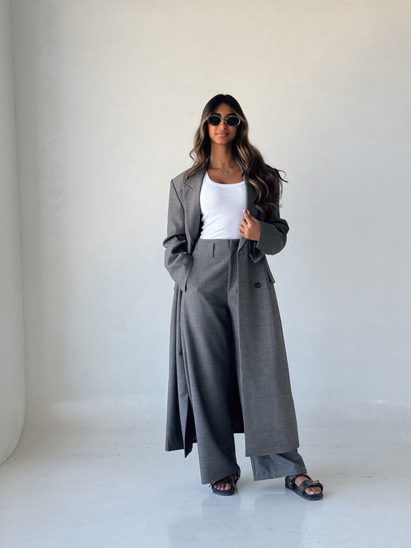 Double Breasted Coat Pants 2PC Setملابس كاملة / أطقم
