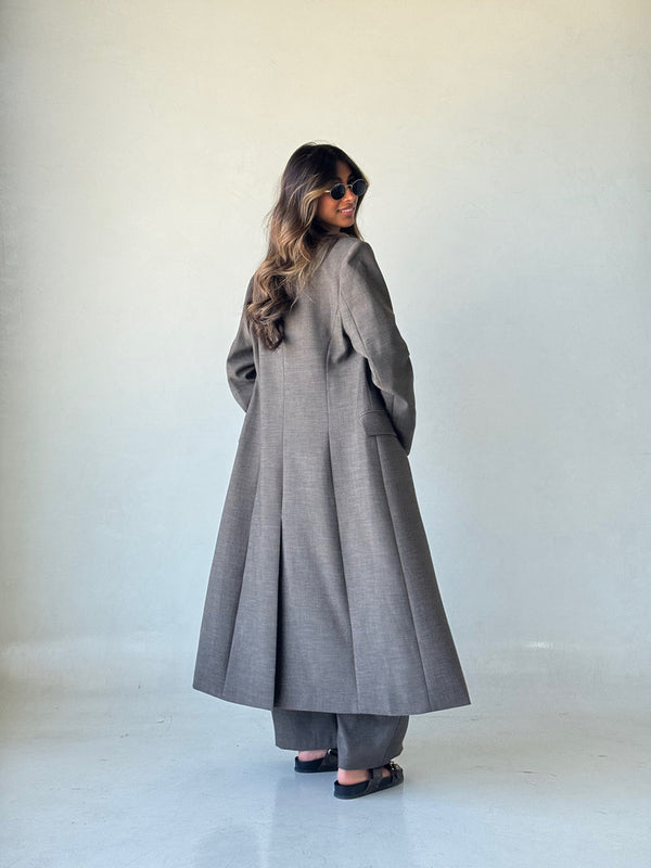 Double Breasted Coat Pants 2PC Setملابس كاملة / أطقم