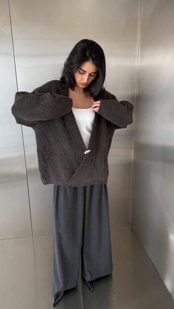 Deep Open Front Knitwear