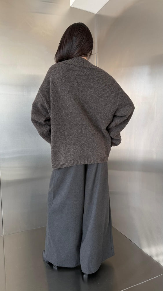 Deep Open Front Knitwear
