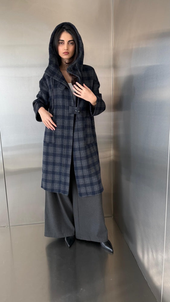 Plaid Hooded Coat