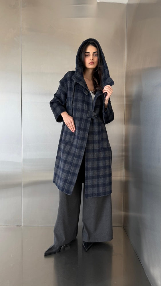 Plaid Hooded Coat