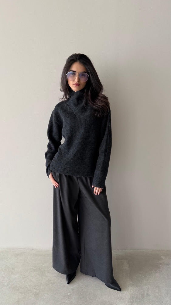 Fold-over Neckline Knitwear
