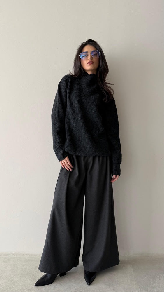 Fold-over Neckline Knitwear