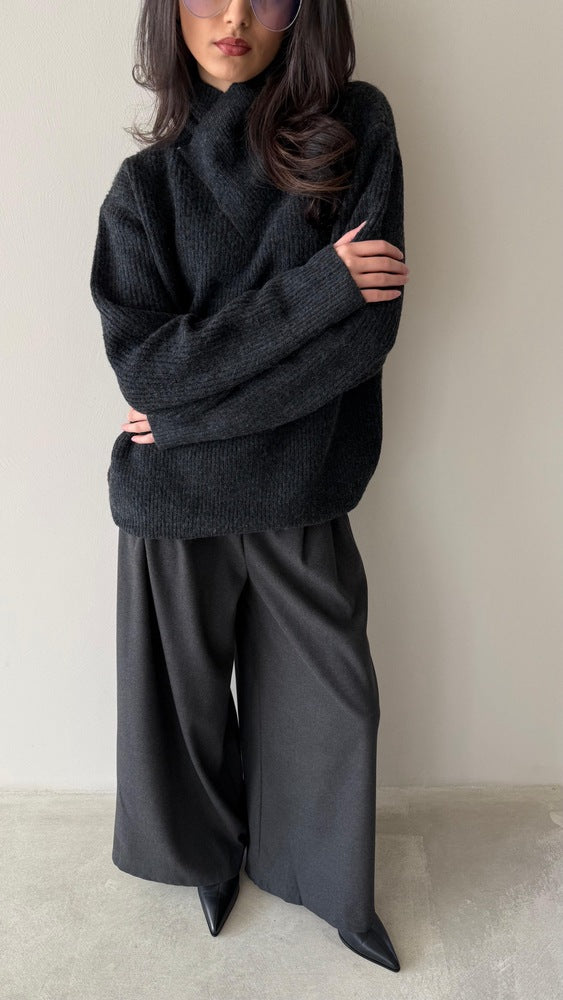 Fold-over Neckline Knitwear