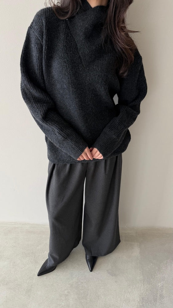 Fold-over Neckline Knitwear