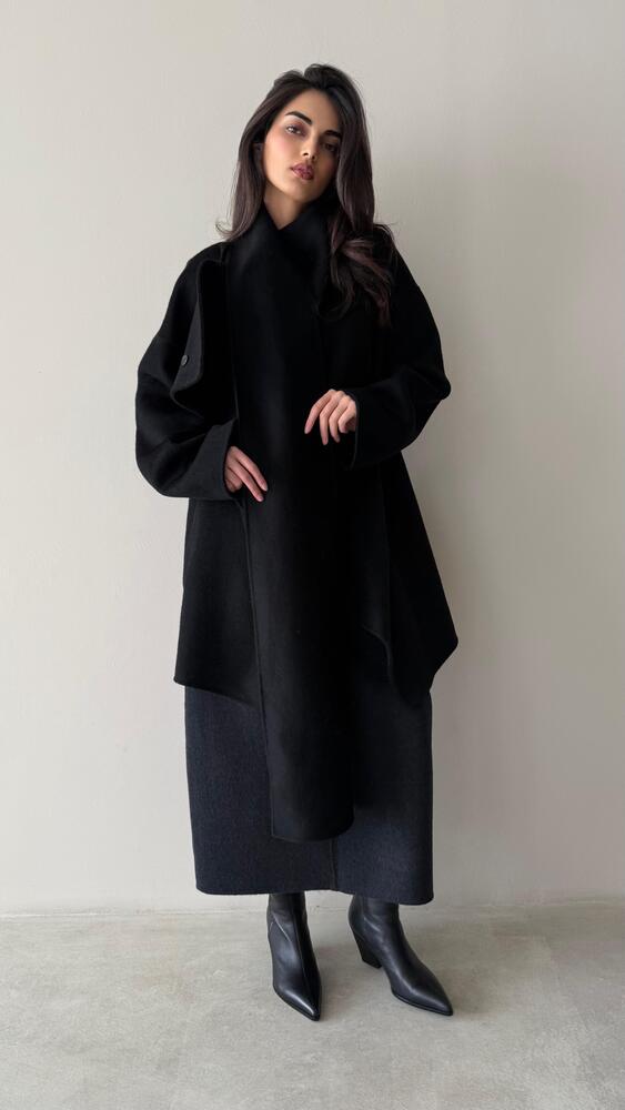 Scarf One-button Woolen Jacket