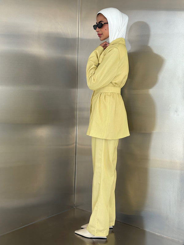 Chic Waisted Blazer Pants Setملابس كاملة / أطقم
