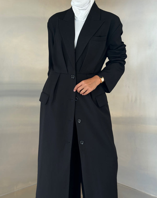 2-Pocket Tailored Long Blazer