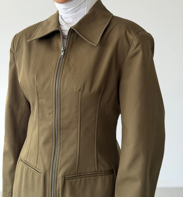 Zippered Waisted Jacket