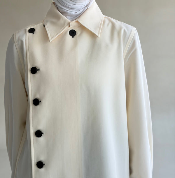 Cascading  Black Button Shirt