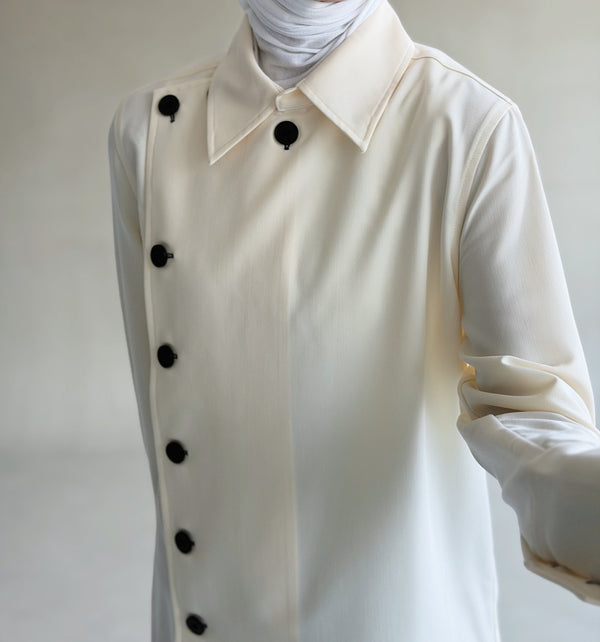 Cascading  Black Button Shirt