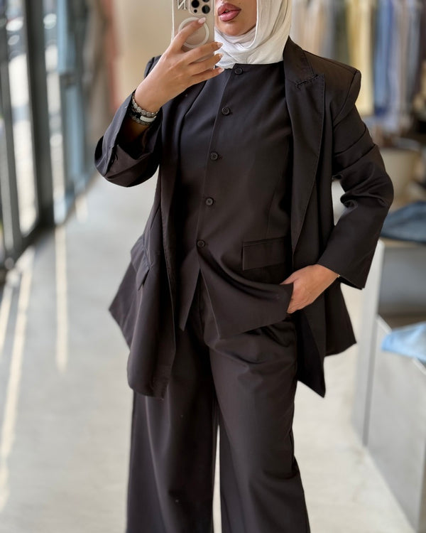 3PC Blazer Set w/ Waist Wrap