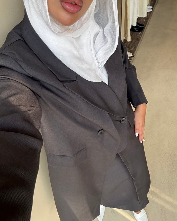 Fake 2PC Long Blazer Skirt  Set