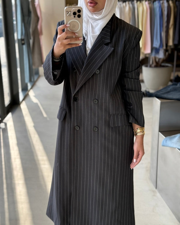 Long Blazer Striped Set 6Buttons